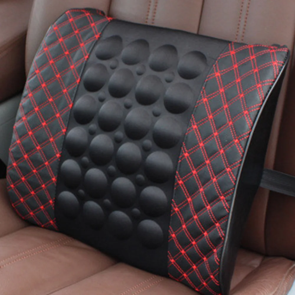 

Car Lumbar Electric Waist Cushion Pad DC12V Electric Car Seat Back Pad Waist Support Waist Cushions(Black and Red)