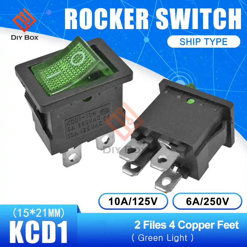Green switch Кулисный переключатель с 10А предохранителем IEC 320 C14 Входной разъем питания стеклянный предохранитель Переключатель Разъем черный красный зеленый - Цвет: Green switch