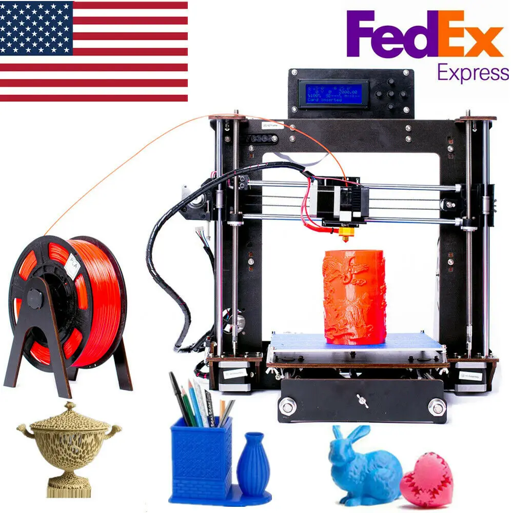 Дешевый принтер Prusa i3 3D-принтер с деревянной рамой высокая точность в наличии США