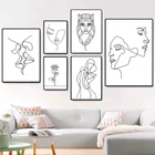 Рисунок эскиз Плакаты и принты Nordic Минималистский цифры со штриховыми рисунками; Забавная Женственная Дамская обувь для лица и рук, Картина на холсте для стены украшения дома