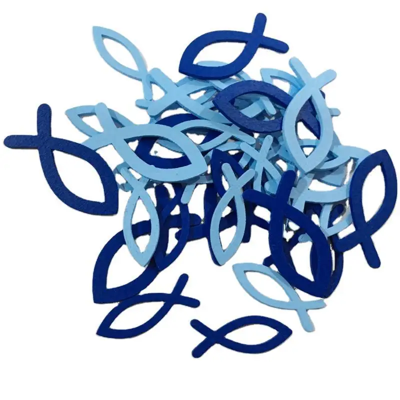 36 шт./лот большая и маленькая двухцветная Смешанная деревянная форма рыбы с