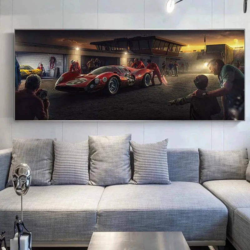 

Dream Red Car Racing Poster Print on Canvas Painting Nordic Wall Art Picture for Living Room Home Decor Decoration Frameless