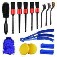 13pcs car cleaning detailing brush set dirt dust clean brush for car motorcycle interior exterior leather air vent cleaning kit