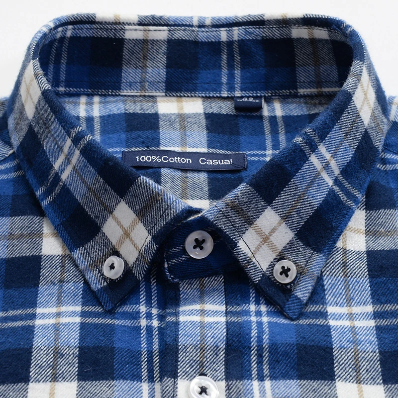 Рубашка мужская в клетку 2020 хлопок с длинным рукавом повседневном и деловом