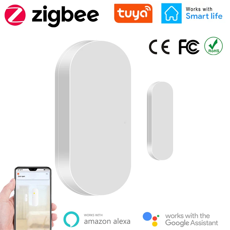 Zigbee Door Sensor Tuya Smart Home Security Detector App Remote Control Automatic Door Windows Alarm Support Alexa Google Home