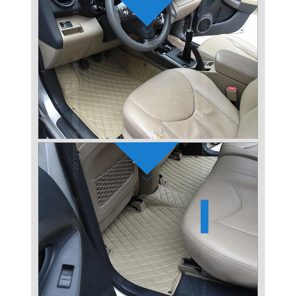 Lsrtw2017 кожаные автомобильные коврики для toyota rav4 2005 2006 2007 2008 2009 2010 2011 2012 xa30 коврик ковер аксессуары для ног