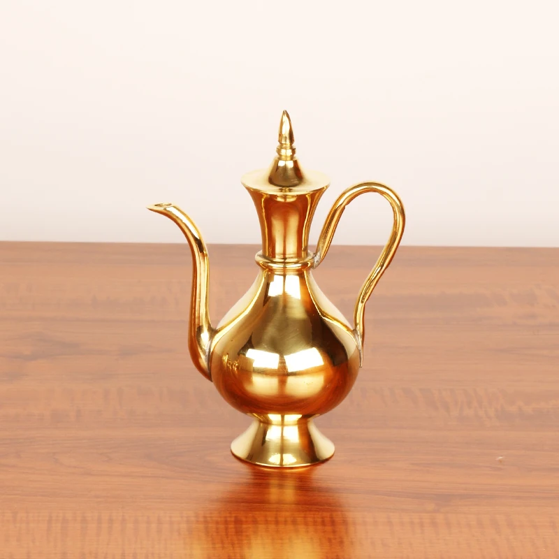 Home sake hand-made antique complex classical personality creative pure copper hip flask hot yellow liquor set | Дом и сад