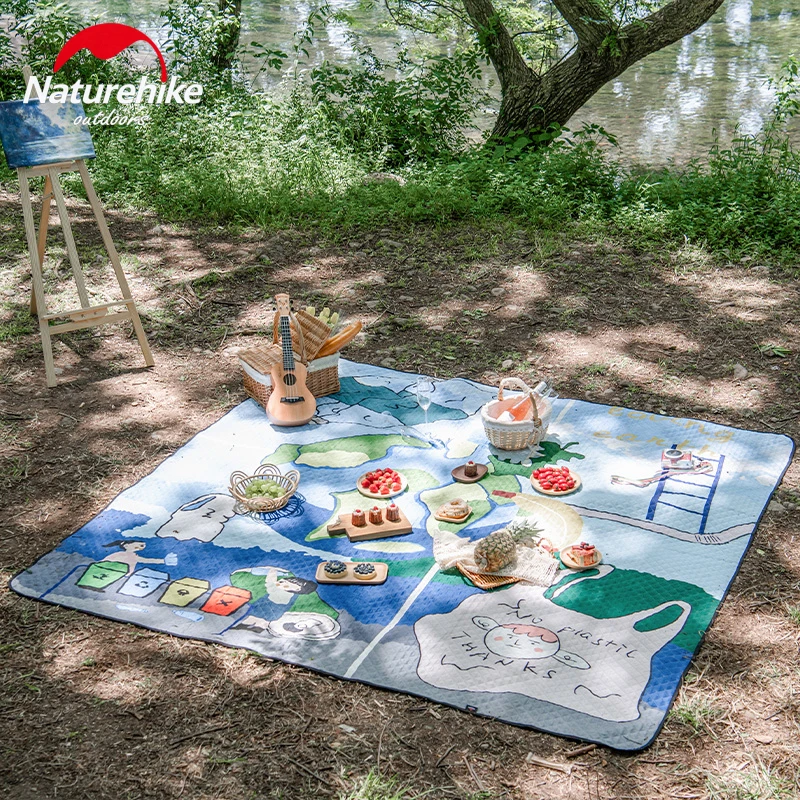 저렴한 네이처하이크 야외 휴대용 경량 피크닉 매트 편안한 하이킹 캠핑 매트 비치 등산 그라운드 매트 240x240cm