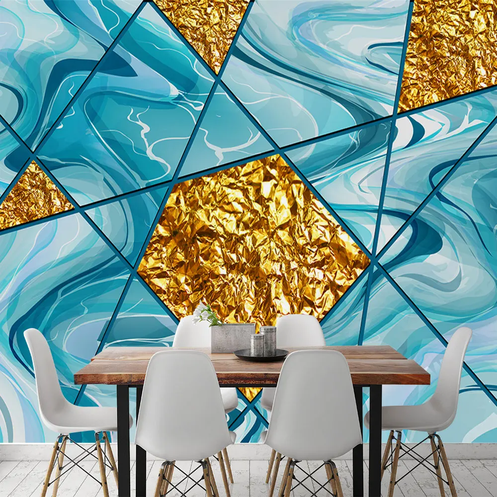 Украшение текстильные обои современный свет роскошный синий океан