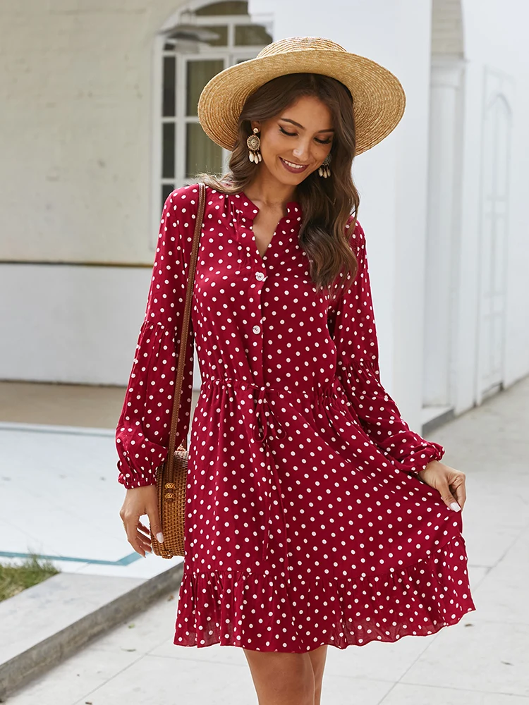 Весенне осеннее платье для девочек 2021 Boho Стиль мини Модная одежда с длинными