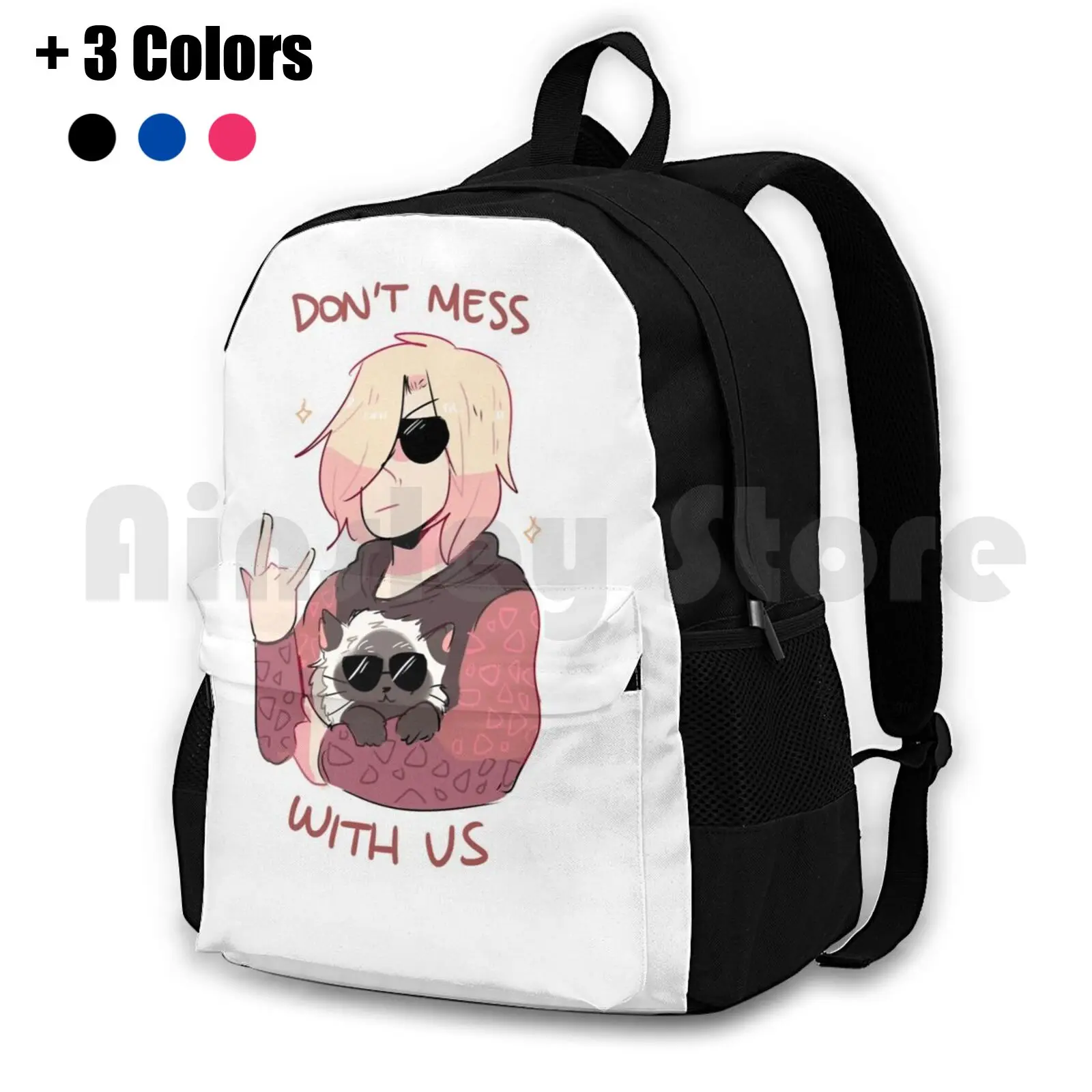 

Yoi : Don'T Mess With Us Outdoor Hiking Backpack Riding Climbing Sports Bag On Ice Plisetsky Cats Yoi Anime