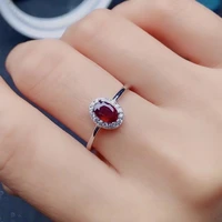 classic ruby silver ring for engagement 4mm6mm 100 natural ruby ring solid 925 silver ruby jewelry