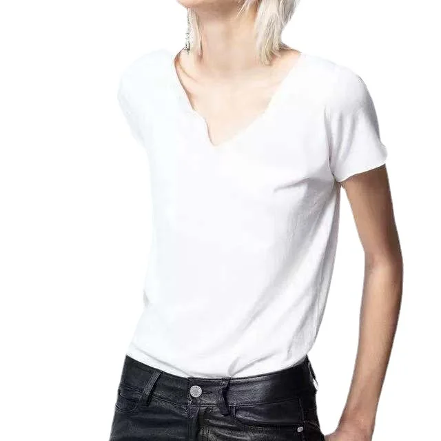 

2021 Spring and summer street hipster 100% Cotton T-shirt white round neck print Korean short-sleeved Tops