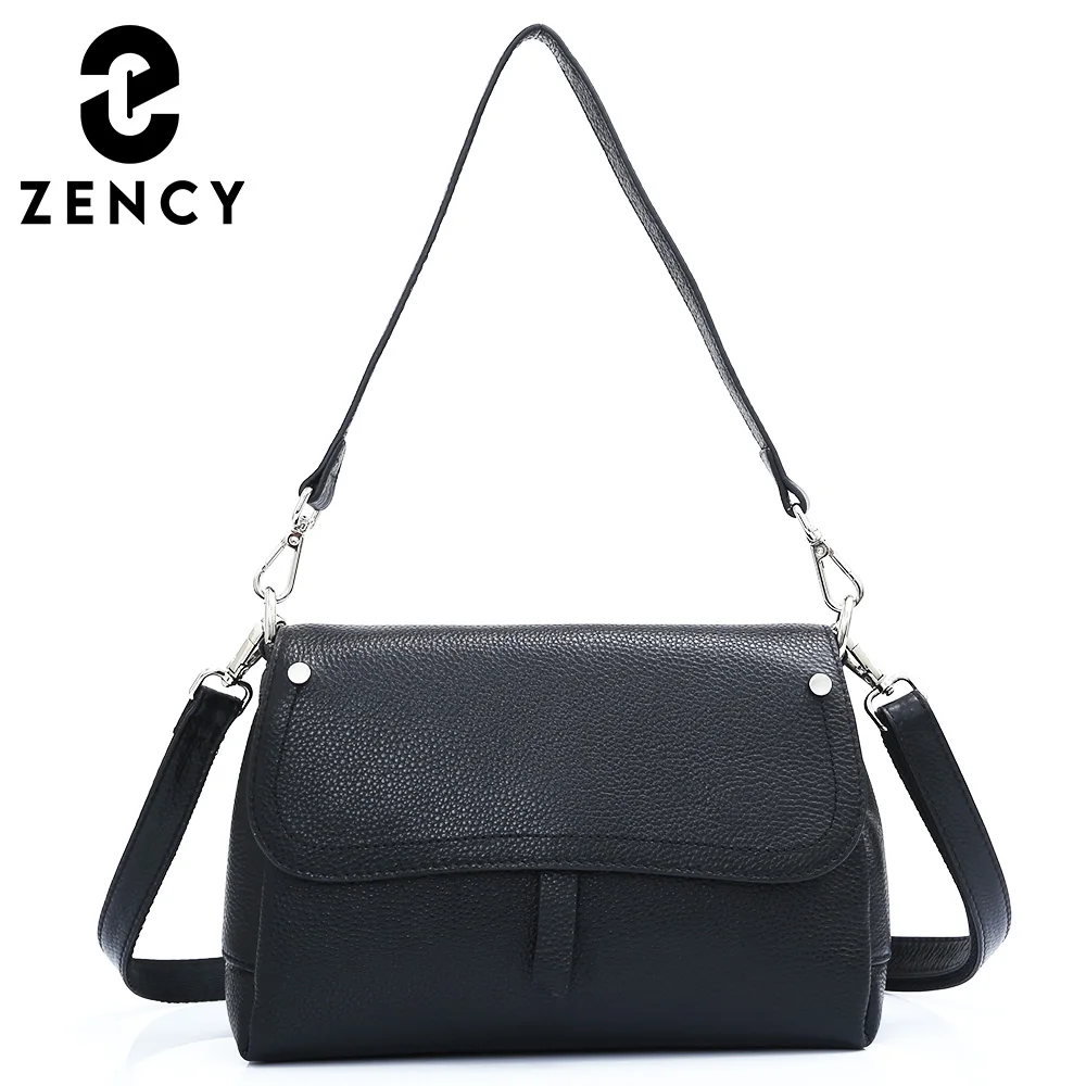 

Zency New Genuine Leather Fashion Simple QualityA+ Shoulder Bag For Women Elegant Square Flap Female Messenger Crossbody Handbag