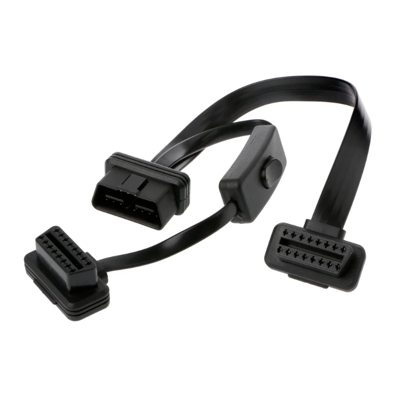 16 Pin OBD2 Y сплиттер с переключателем папа к двойному гнезду 2 в 1 Удлинительный