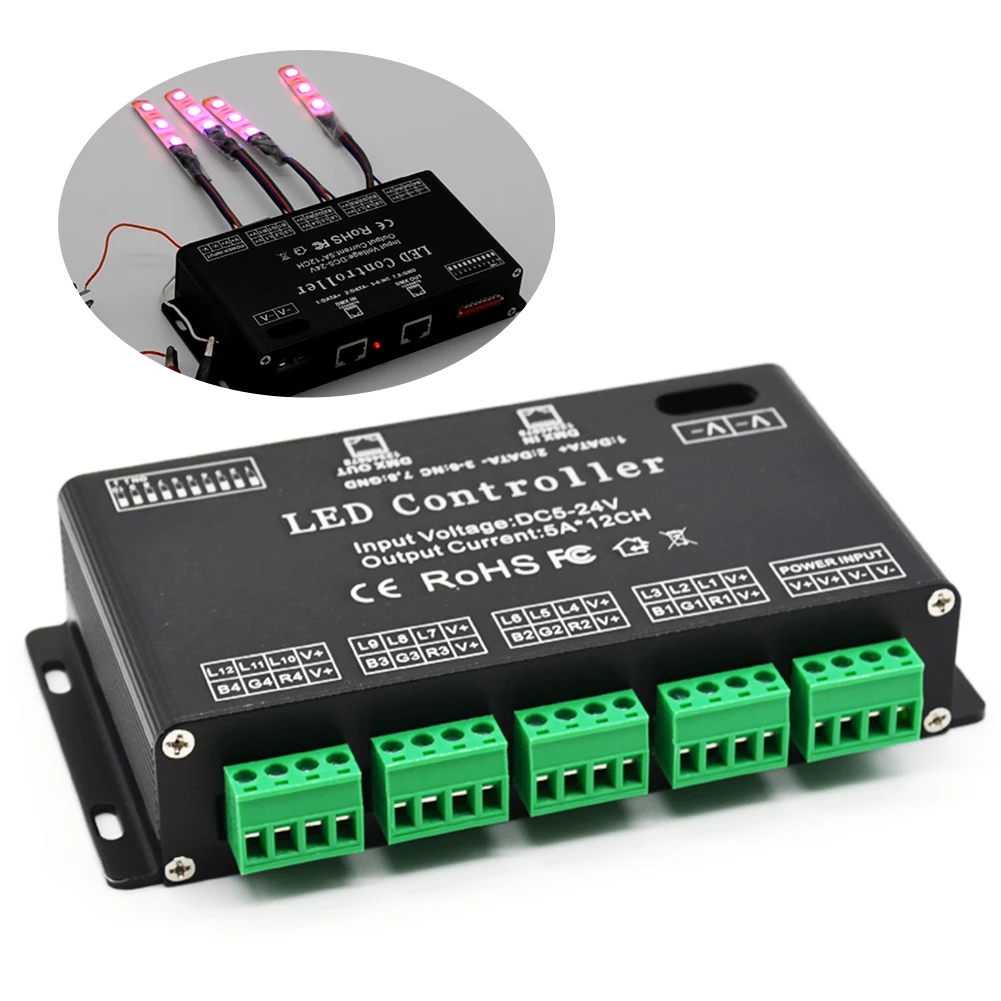 Аксессуары DC5V-24V модуль светодиодный контроллер RGB прочный DMX декодер эффективная