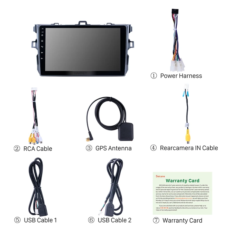 Автомобильный навигатор Harfey 9 "HD Android 0 GPS для Toyota Corolla 2006 2007 2008 2009 2010 2011 2012
