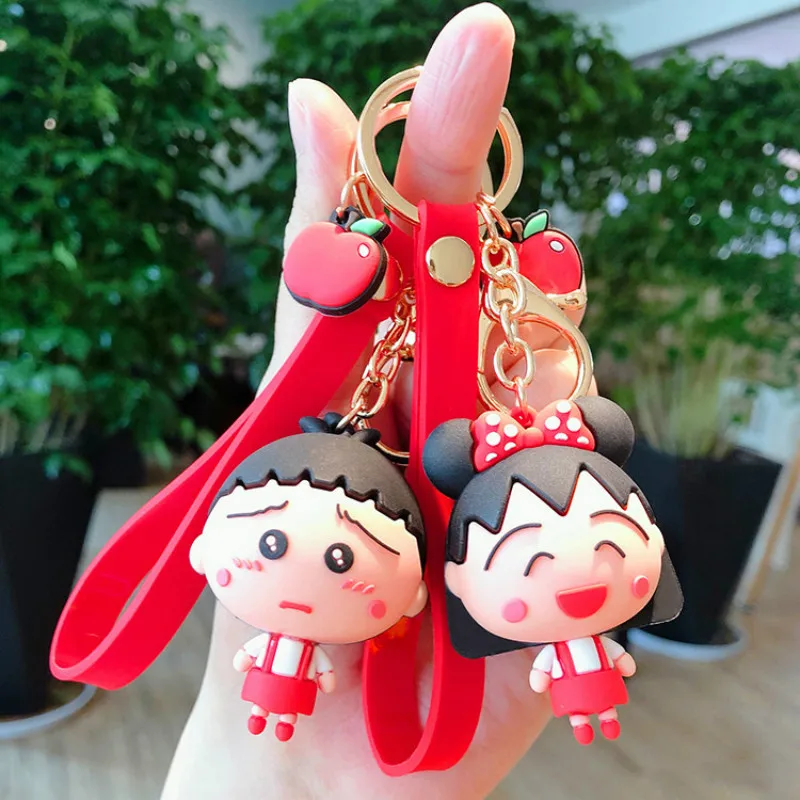 

Couple Maruko Cute Keychain Pendant Cartoon Doll Bag ornaments key ring Gift Fashion Jewelry
