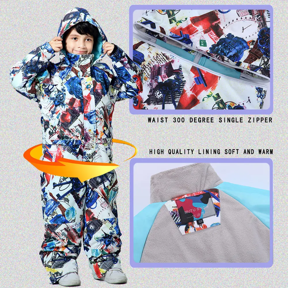 

2019 Winter Brands -30 temperature Kids Ski Suit Children Brands Waterproof Warm Girls And Boys Snow Set Snowboard Child