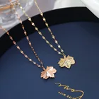 Цепочка с подвеской в виде кленовых листьев, из нержавеющей стали