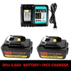 Аккумуляторная батарея BL1860, 18 в, 6000 мАч, литий-ионная батарея для Makita, 18 в, 6 Ач, BL1840, BL1850, BL1830, BL1860B, lxt400, с зарядным устройством