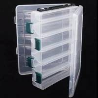 two sided fishing box multifunctional plastic fishing lure bait hooks sequin storage box multi compartments transparent visible