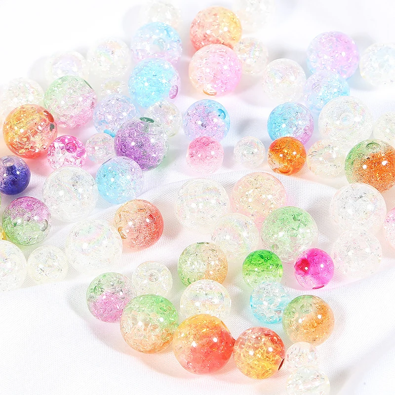 10 шт разбитых цветов акриловые разноцветные бусины смешанные белые Свободные