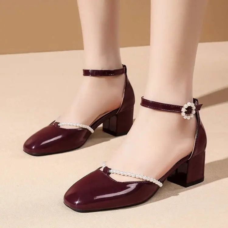 

Sexy New Women high heels Black Flock Women Pumps Female Platform Winter Thick with Autumn Round Single Shoes