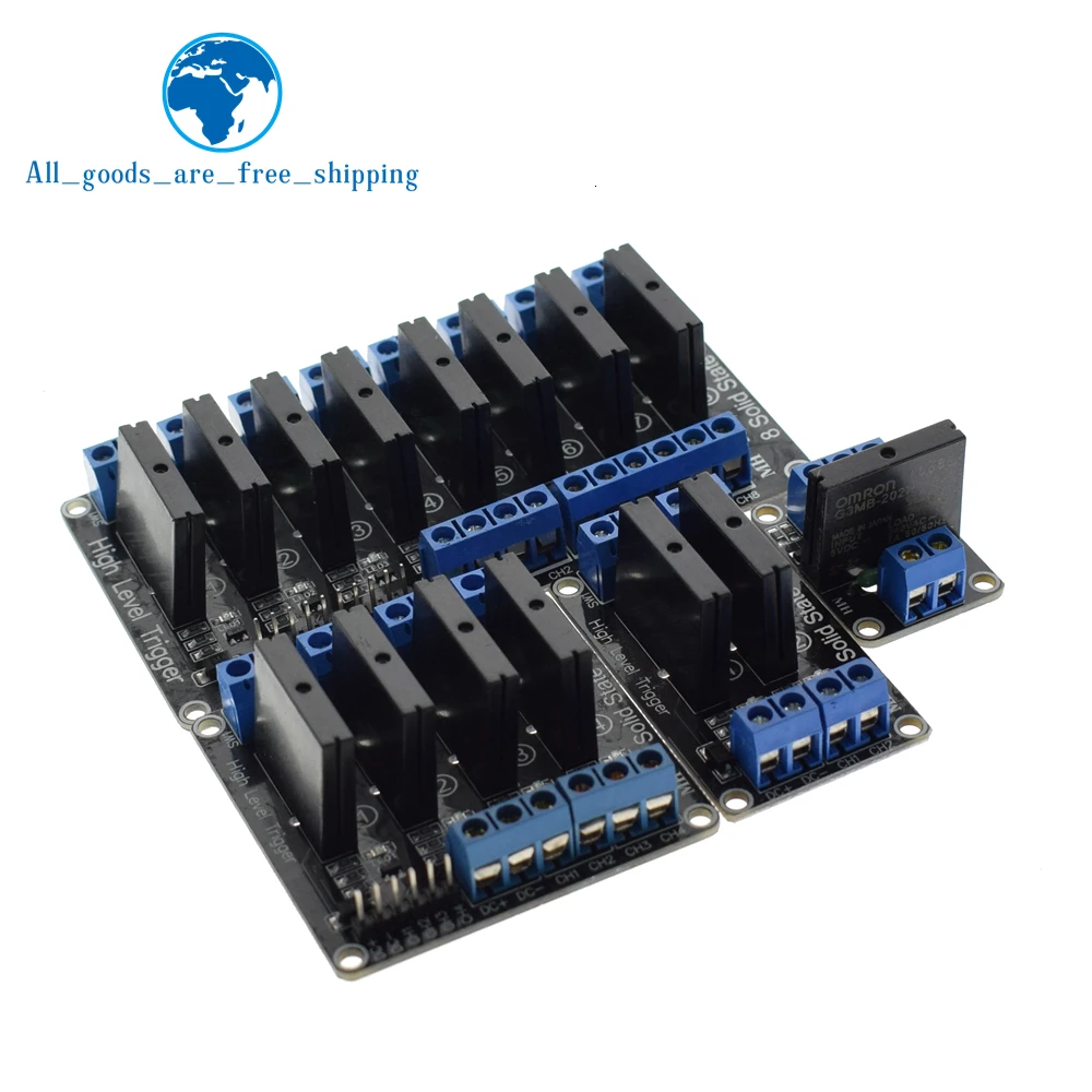 TZT 1 2 4 8 канальный 5 В DC релейный модуль твердотельный высокий уровень SSR AVR DSP G3MB-202P реле для Arduino