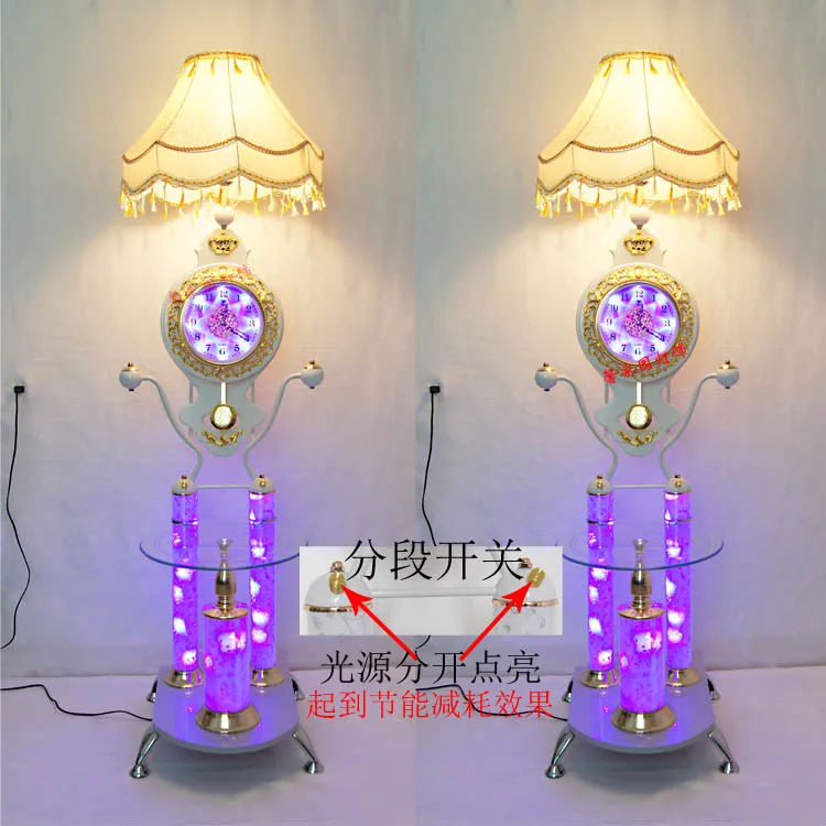 Simple modern floor lamp with coffee table creative study living room bedroom table lamp vertical lamp with clock sofa lamp