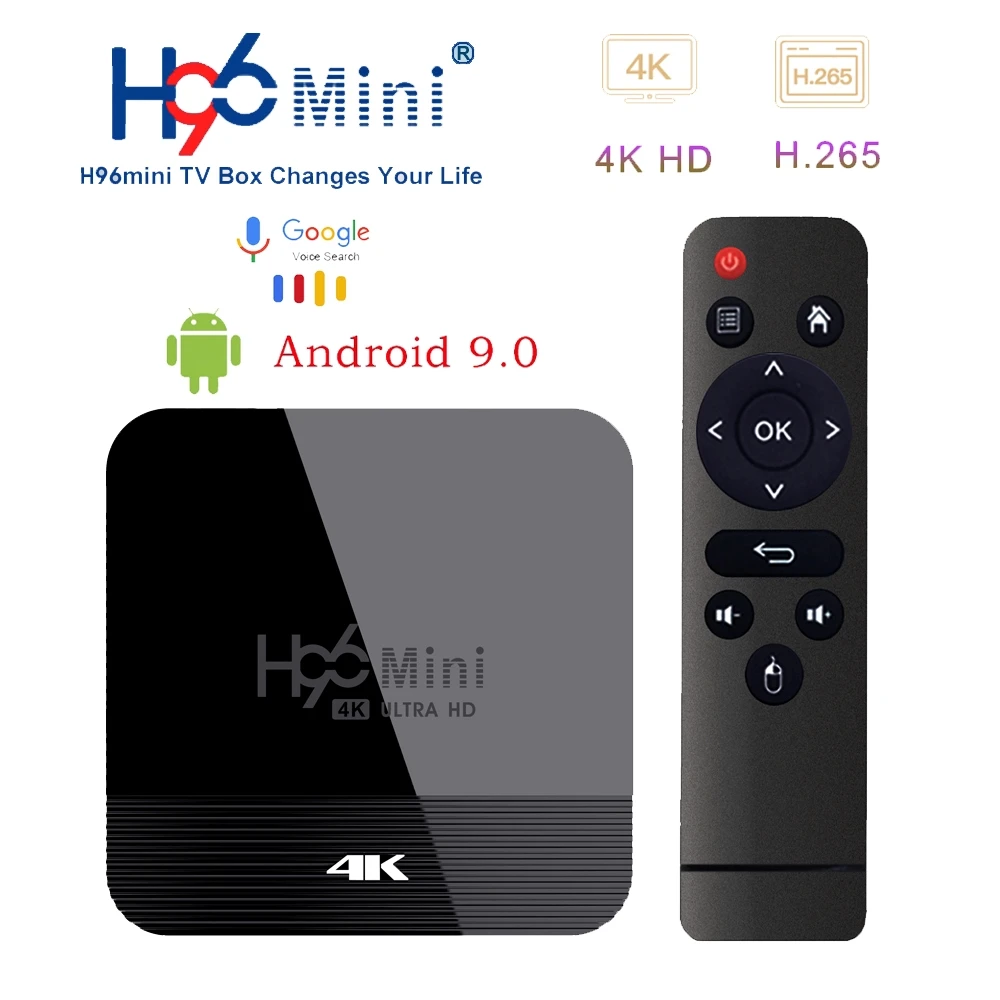 H96 mini H8 9 0 Android TV Box Rockchip RK3228A 4K Smart H.265 Google Voice Media Player с Bluetooth 4 BT4.0|ТВ-приставки и