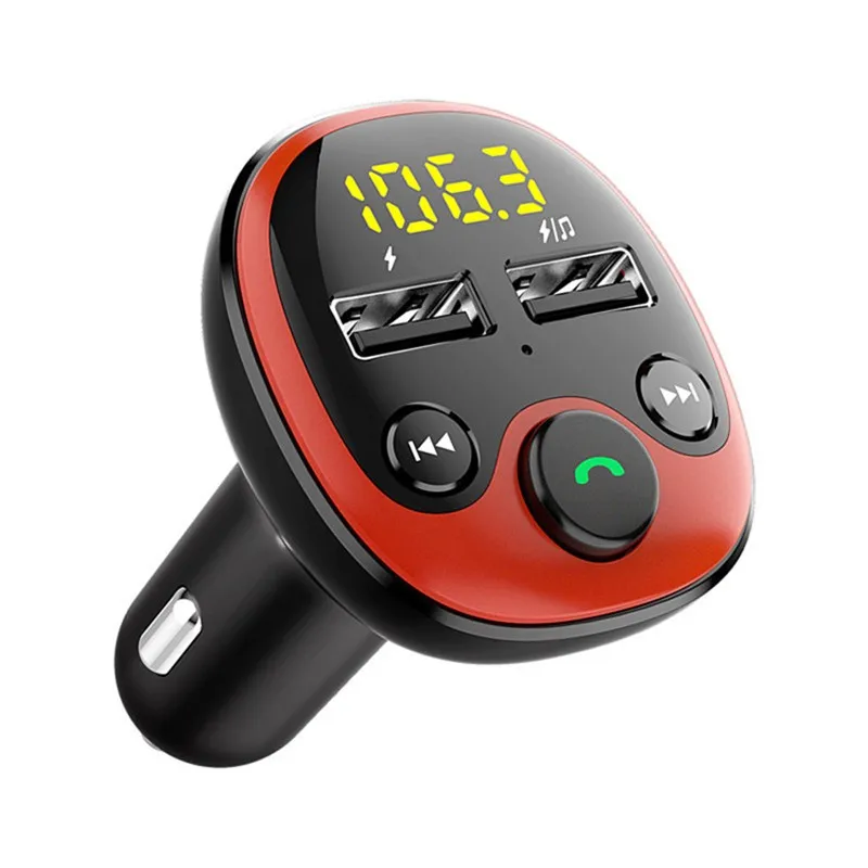 

Автомобильный Bluetooth-радиопередатчик с MP3-плеером, автомобильный комплект громкой связи, зарядное устройство с двумя USB-портами, музыкальный ...