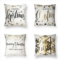 new hot stamping merry christmas pillowcase cushion cover nordic theme super soft home decoration