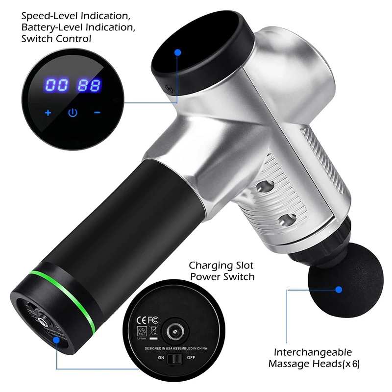 Electric Muscle Massage Gun Hypervolt Deep Tissue Body Massager Therapy Fascial Exercise Fitness Shaping Pain Relief Man | Красота и