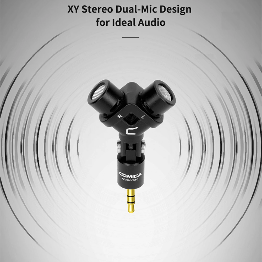 Comica CVM VS10 стерео мини микрофон аудио видео запись петличный для Gopro Hero 9/87/6/5 DSLR