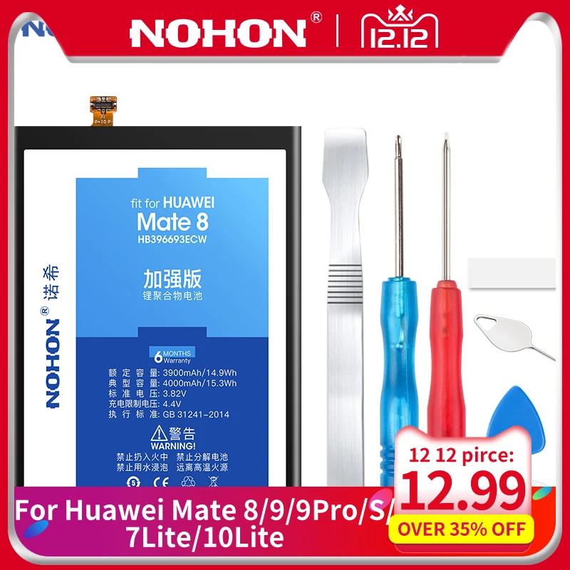 NOHON литиевая батарея для huawei Ascend mate 8 9 Pro S 9Pro 7Lite 10Lite Honor 6 Plus 7X HB396693ECW HB396689ECW батарея для телефона