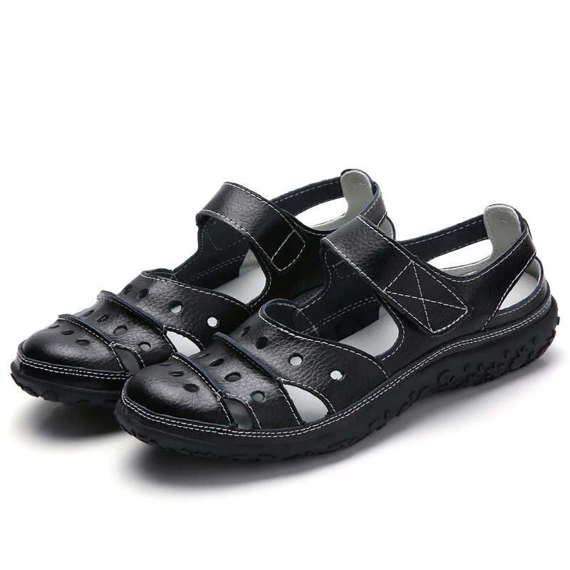 

Women Sandals Leather Classic Beach Shoes 2021 Anti-slip Ladies Casual Soft Outdoor Walking Female Mother Sneakers Large Size