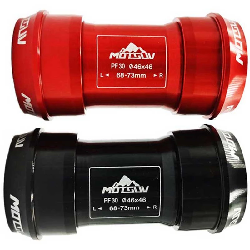 

MOTSUV 2 Pcs PF30 MTB Road Bike Press 68/73mm Screw Bottom Bracket Bike Axis 22/24mm Crankset Chainset, Red & Black