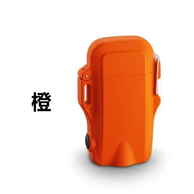 orange Плазменная USB Зажигалка, водонепроницаемая перезаряжаемая электронная сигарета, камуфляжная плазменная зажигалка, открытая сигарета, курительная зажигалка - Цвет: orange