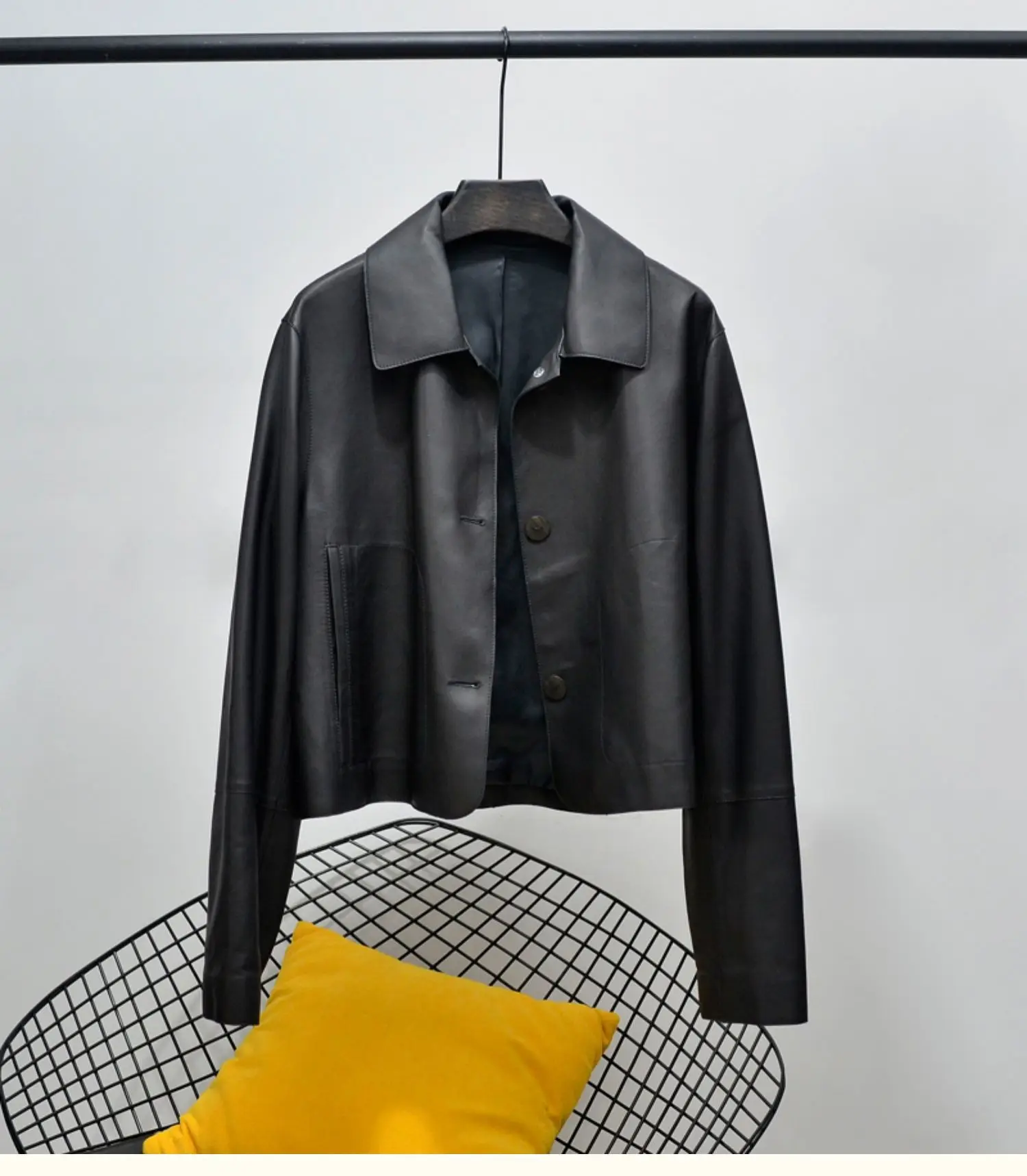 2021 genuine leather women short natural sheepskin coats jacket loose fashionable casual streetwear high quality chaqueta cuero