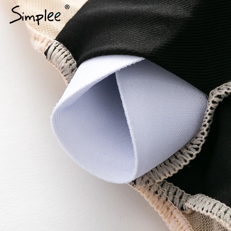 Прозрачное женское сексуальное боди Simplee в стиле петчворк слитный купальник с