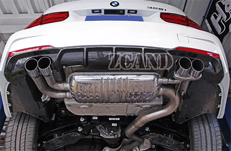 Задний диффузор из настоящего углеродного волокна P Style 4 трубки для BMW 3-Series F30