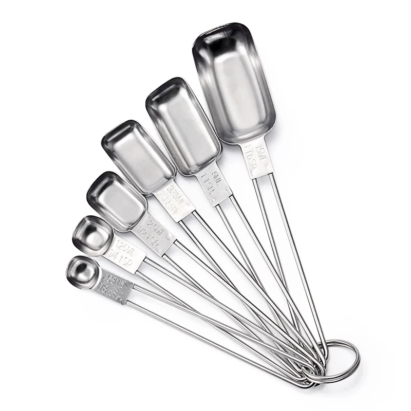 6 шт Нержавеющая сталь комплект мерных ложек Кухня посуда выпечка инструмент