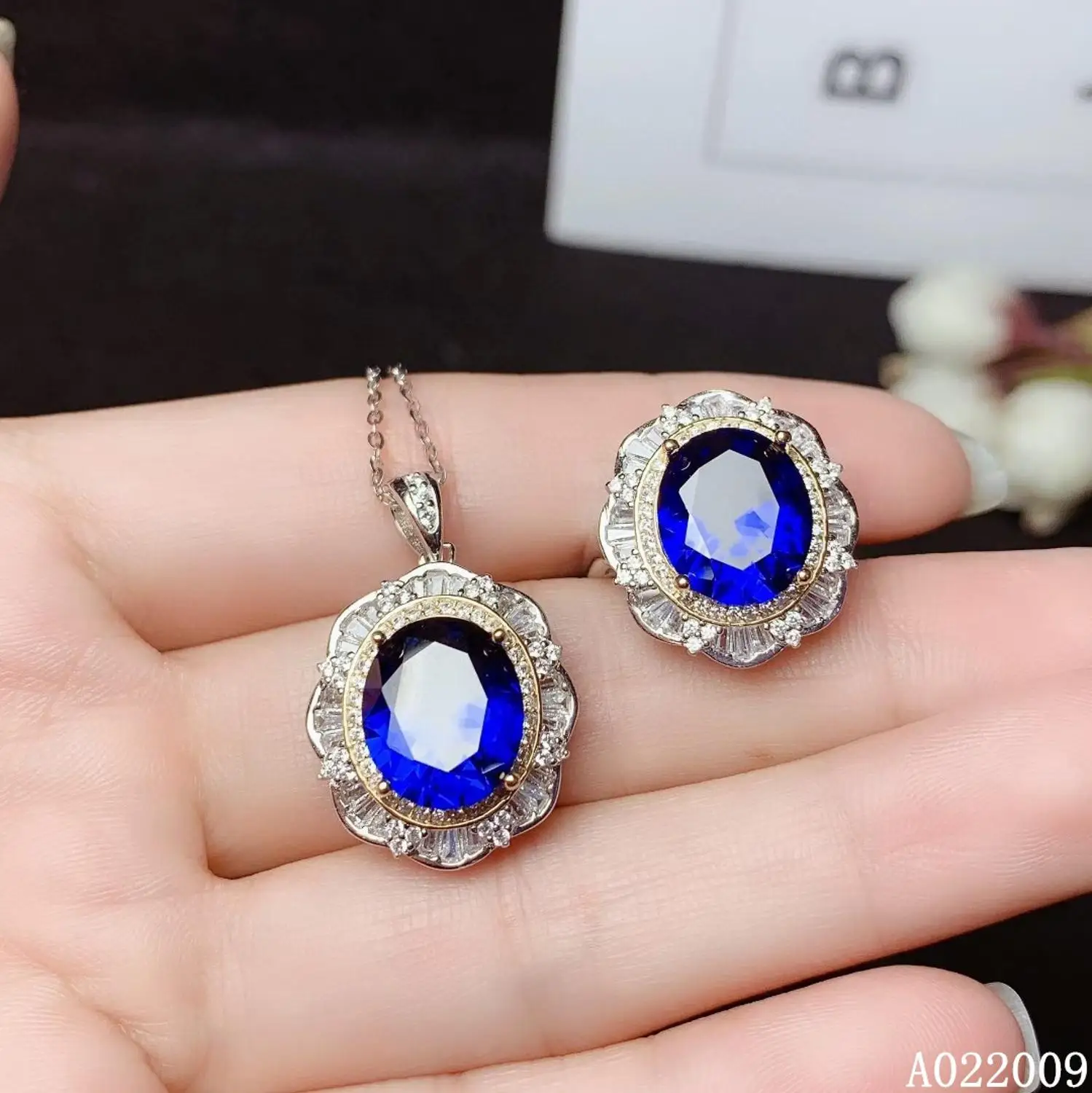 

KJJEAXCMY fine jewelry 925 sterling silver inlaid Optimize Sapphire ring pendant popular girl suit support test