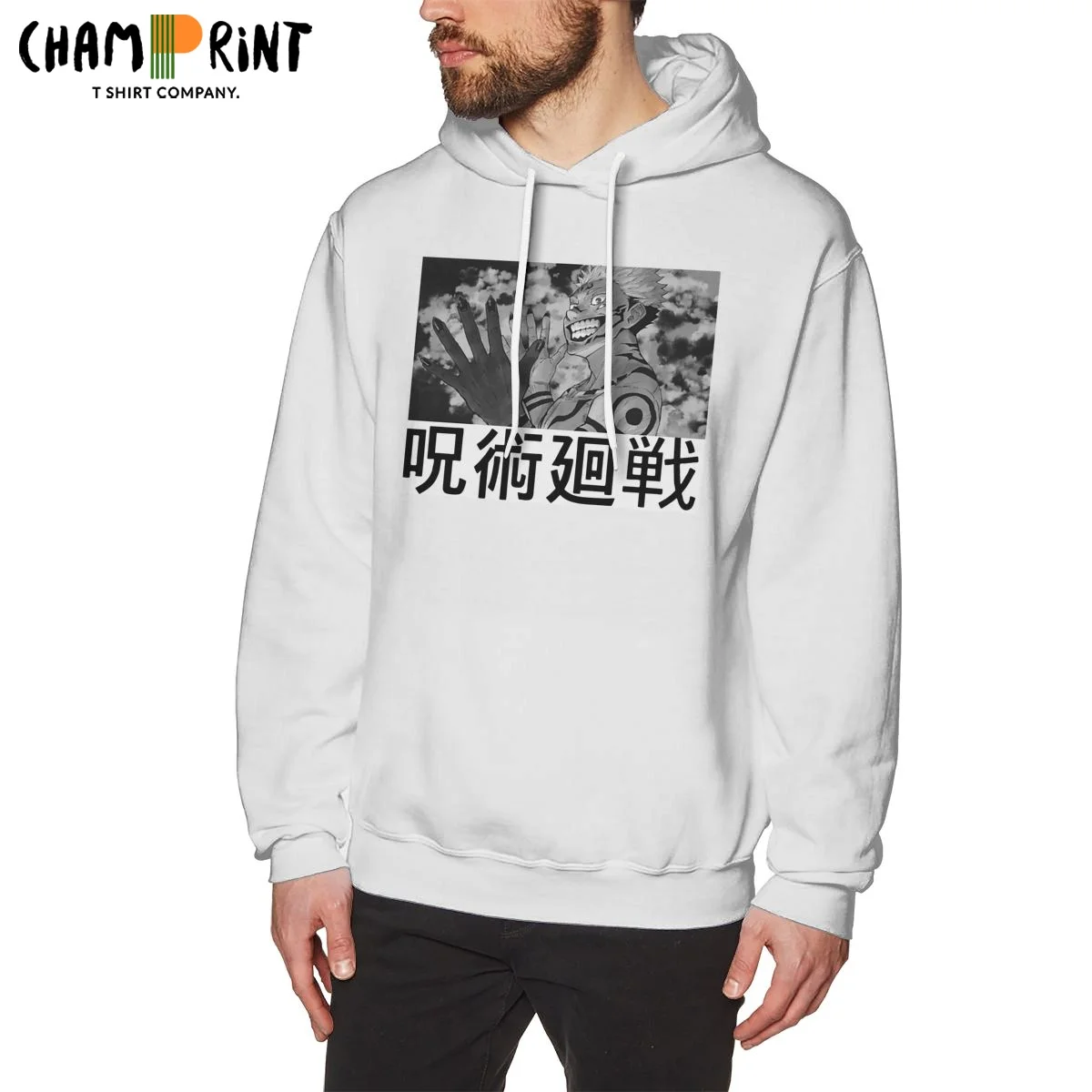 

Толстовка мужская с капюшоном, худи из хлопка, зимняя хлопковая свитшот с капюшоном в стиле аниме, худи ююютсу, кайсен