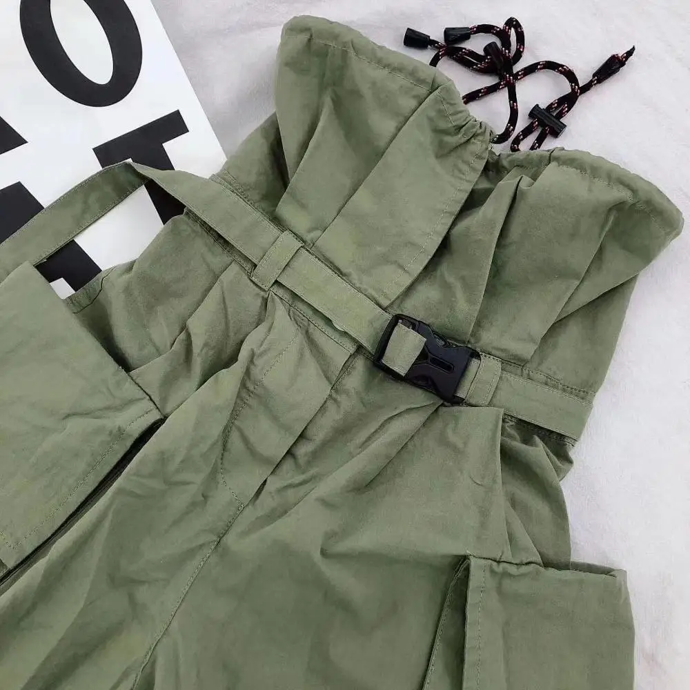 

Children green overalls 2020 spring autumn new jimpsuits girls pants baby loose overalls pants 3-16Y ws1656