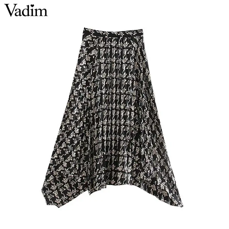 Женское элегантное платье vadim печать Асимметричная юбка с молнией сзади и