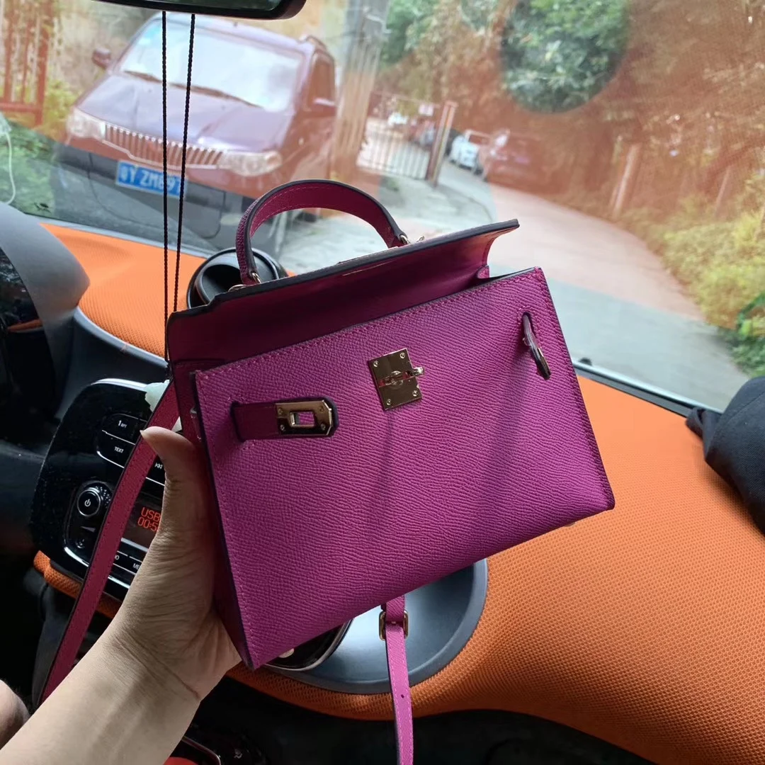 

free shipping 2021 the new style genuine cow leather women handbag one shoulder bag crossbody bag 9 color 20cm