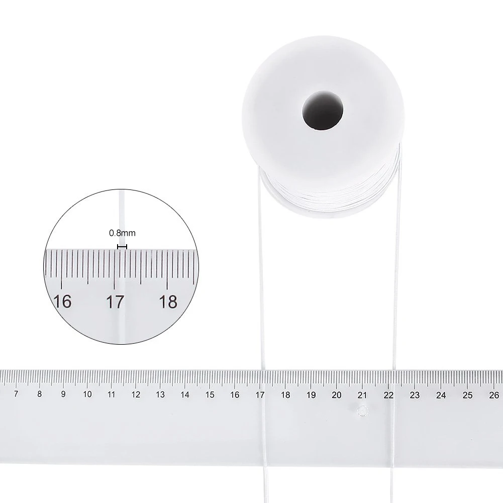 100 м/лот 0 8 эластичный шнур мм бисер Стрейчевые нитки макраме Строка Веревка из