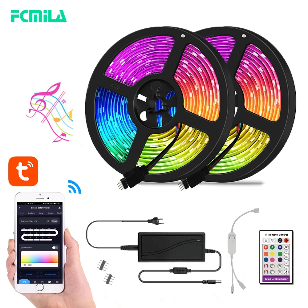 Dreamcolor полосы светильник 10 м 600LED RGBIC Wi-Fi Беспроводной умный лента работает с Alexa Google